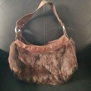 Kenneth Cole rabbit fur hand bag